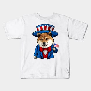 Fourth of July Shiba Inu Kids T-Shirt